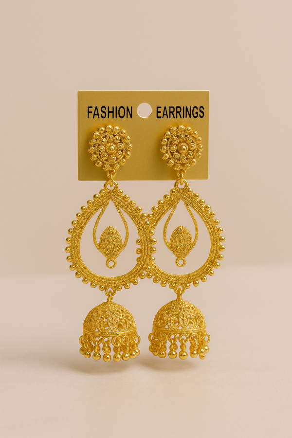 Royal Radiance Gold-Plated Chandbali Earrings