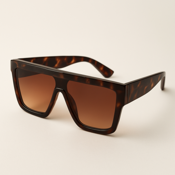 "Urban Shield" Oversized Tortoise Shell Sunglasses