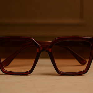 Amber Blaze Oversized Shield Sunglasses